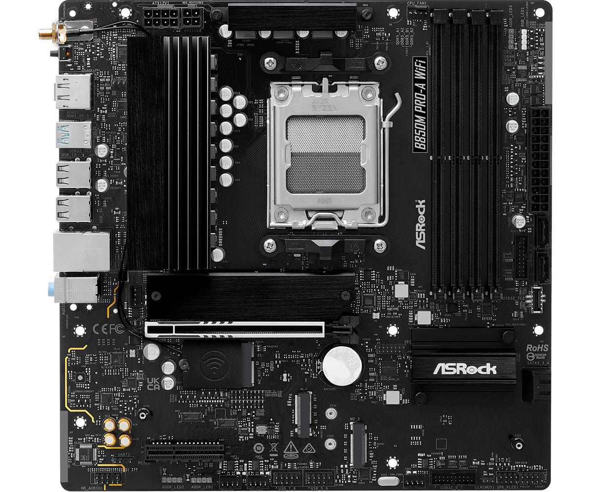 ASRock B850M Pro - A WiFi AMD Socket AM5 Motherboard | 90 - MXBR90 - A0UAYZ - 4711581490376 - Vektra Computers LLC ASRock B850M Pro - A WiFi AMD Socket AM5 Motherboard | 90 - MXBR90 - A0UAYZ - 4711581490376 - Vektra Computers LLC
